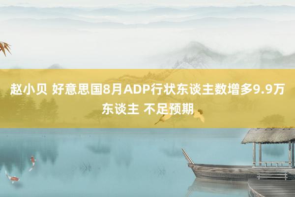 赵小贝 好意思国8月ADP行状东谈主数增多9.9万东谈主 不足预期