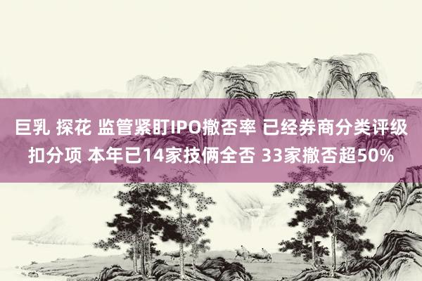 巨乳 探花 监管紧盯IPO撤否率 已经券商分类评级扣分项 本年已14家技俩全否 33家撤否超50%