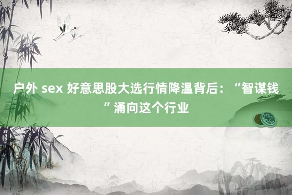 户外 sex 好意思股大选行情降温背后：“智谋钱”涌向这个行业