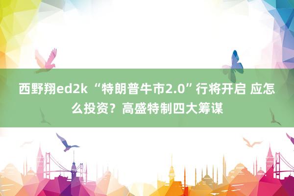 西野翔ed2k “特朗普牛市2.0”行将开启 应怎么投资？高盛特制四大筹谋