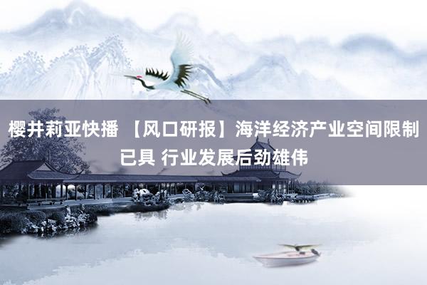 樱井莉亚快播 【风口研报】海洋经济产业空间限制已具 行业发展后劲雄伟